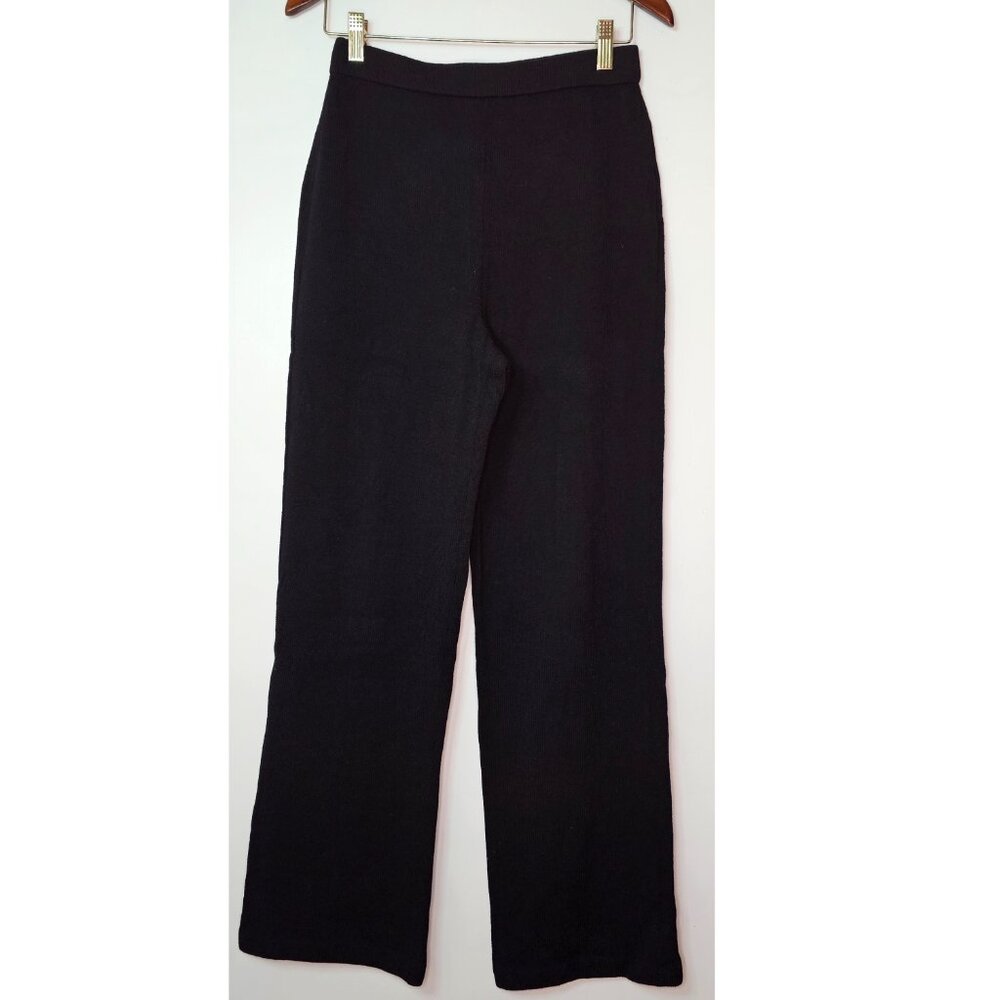 St. John Basics Santana Knit Wool Blend High Rise Pull-On Pants US4 Black
